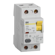 Пристрій захисного вимкнення УЗО IEK ВД1-63S, 2Р, 40А, 300мА селективне, MDV12-2-040-300