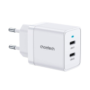 Зарядное устройство сетевое Choetech Q5006-EU-WH, 2 USB-C 40 Вт