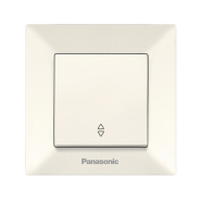 Вимикач одноклавішний прохідний Panasonic Arkedia Slim, крем, 00032BG