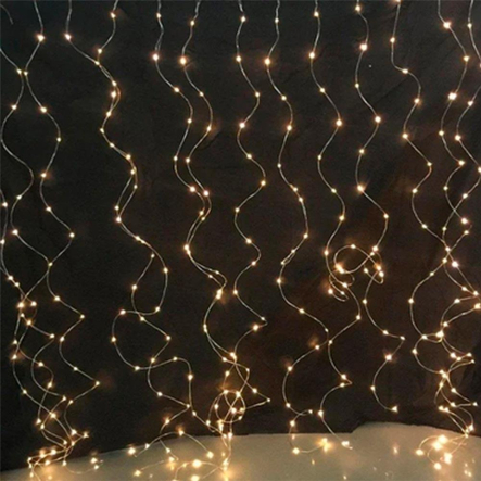 Гірлянда волосінь штора (Промені роси) 3*3 м, USB, з пультом, золото, ZABI-31 3*3 G - 1