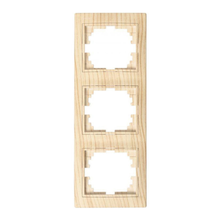 Рамка Lezard MIRA тримісна, вертикальна, Дуб вибеленый матовый, 701-5200-153 - 1