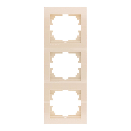 Рамка Lezard DERIY трехместная, вертикальная, крем, 702-0300-153 - 1