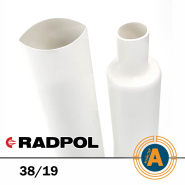 Трубка термоусадочная RADPOL, RCH1 38/19Х1-W белая
