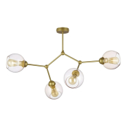 Люстра TK-lighting FAIRY PLAFON 2754, 4хE27x60 Вт, 40х40х75 см, золото/янтарный