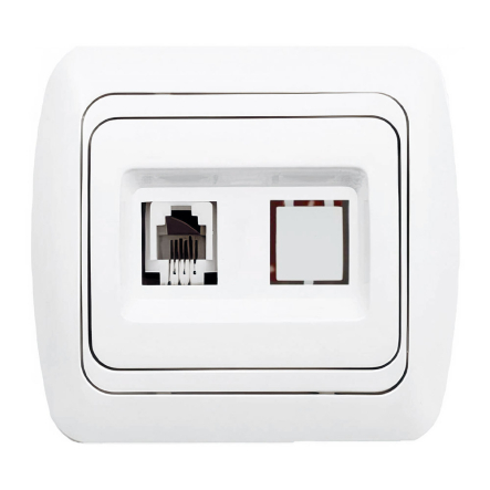 Розетка телефонна "євро" TUNA EL-BI біла (без вставки), 502-000200-221 - 1