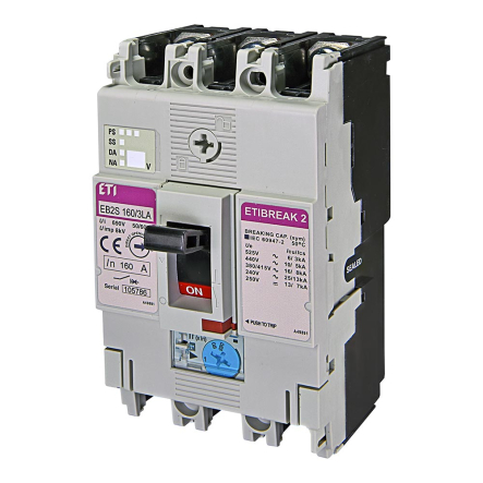 Автоматический выключатель ETIBREAK EB2S 160/3LA 160А 3P (16kA регулируемый), 4671885 - 1