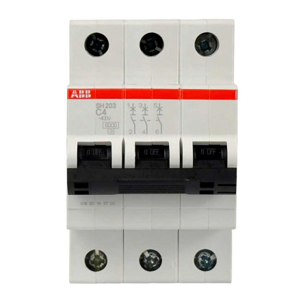 Автоматичний вимикач ABB SH203-С40, 3Р, 4А, 2CDS213001R0044 - 1