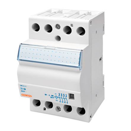 Контактор модульний GEWISS&nbsp;GWD6721, 40&nbsp;А, 2NO, котушка&nbsp;-&nbsp;AC/DC&nbsp;230&nbsp;В, 3&nbsp;модулі - 1