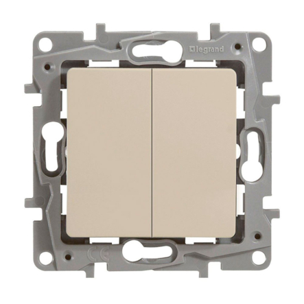 Вимикач двухклавішний Legrand Etika, 672302, слонова кістка - 1