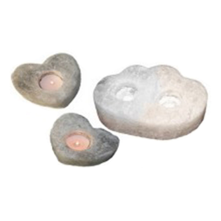 Світильник соляний Свічник два серця 1,8 кг 200х130х60мм - 1