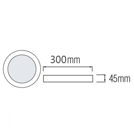 Светильник накладной HOROZ CARLA-48, 48W, 4200K, 4500Lm, круг D300 мм, белый, 016-058-0048-020
