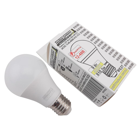 Лампа LED Bulb TNSy A60, 9W, E27, (AC/DC 12-48V), 4000K-810L ICCD, TNSy5000085 - 1