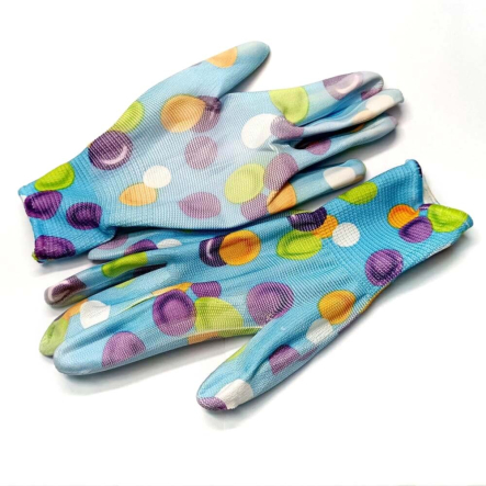 Рукавички жіночі SEVEN PL 69179, разм.- 8, синтетичні, поліуретанове покриття, кольоровий принт - 1