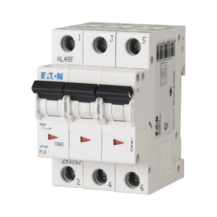 Автоматический выключатель EATON PL4- C 63/3, 3P, 63A, C 4.5kA, 293166 - 1
