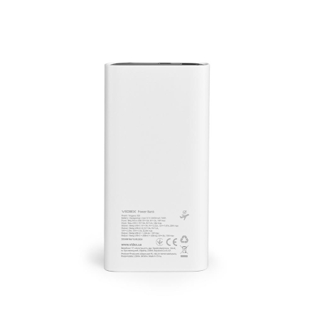 Повербанк (УМБ) 20000mAh VIDEX VPB-320 22.5W QC+PD White