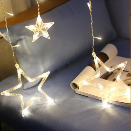 Гирлянда штора Звезды, 3*1 м, золотые, 8 режимов мерцания, ZABI-6