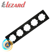 Рамка Lezard RAIN пятиместная, горизонтальная с боковой вставкой, Антрацит, 703-4242-150