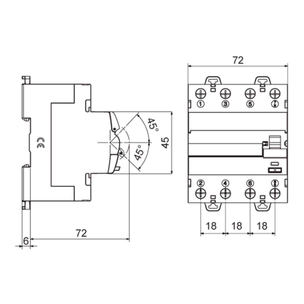 УЗО GEWISS GWD4122, RCCB, 4P, 40A