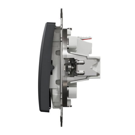 Выключатель одноклавишный Schneider Electric Sedna Design, черный, SDD114101