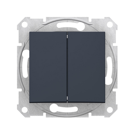 Вимикач двоклавішний Schneider Electric Sedna, графіт, SDN0300170 - 1