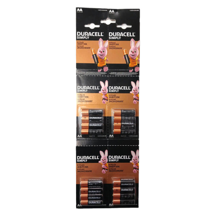 Батарейка Duracell Simply, 1,5 В, AA[LR06], alkaline, цена за упаковку–16 шт., поштучно не продаем, 5008693 - 1