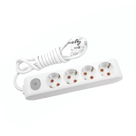 Удлинитель Viko 4 гнезда 3 м с заземлением и кнопкой Multi-Let Белый - 1