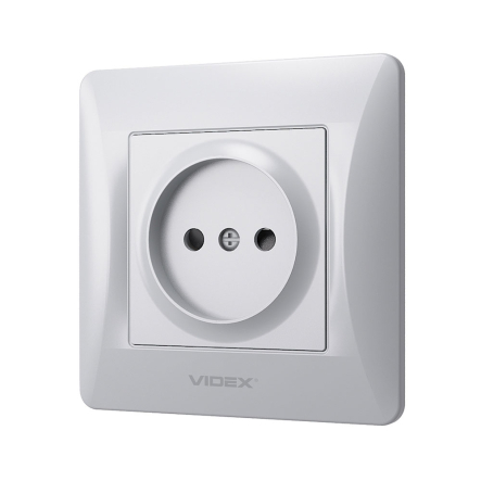 Розетка VIDEX BINERA, одинарна, срібний шовк, VF-BNSK1-SS - 2