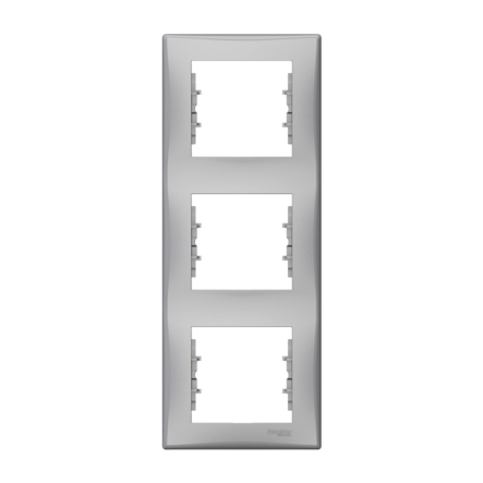 Рамка 3 поста вертикальна Schneider Electric Sedna, алюміній, SDN5801360 - 1