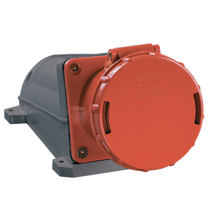 Розетка стационарная IEK 135, 3Р+РЕ+N, 63А, 380В, IP54, PSR12-063-5 - 1