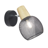 Бра SIRIUS LS9700 BK, Сталь+Дерево, 23,5×13,5×16,4см