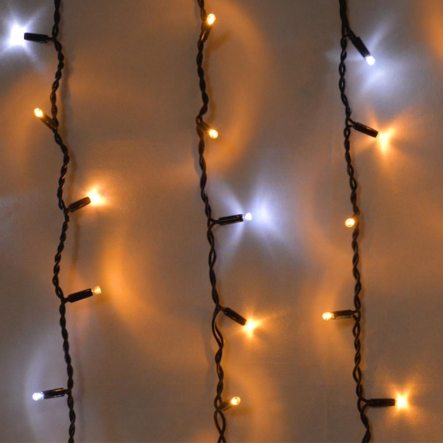 Гирлянда внешняя DELUX, ICICLE, 108LED, 2x1м, белая flash, желтая/черная, IP44 - 1