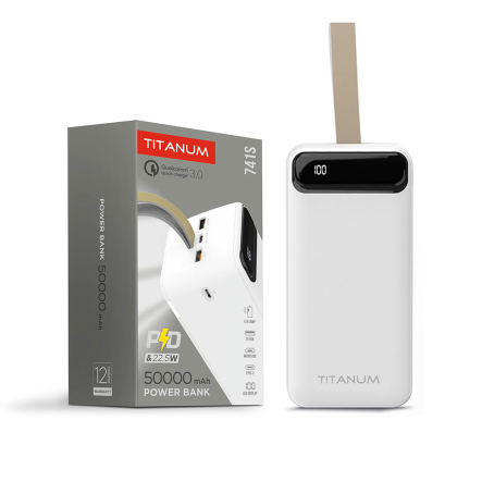 Повербанк (УМБ) TITANUM 741S, 50000 мАч, 22.5W, White - 1