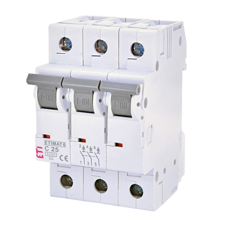 Автоматический выключатель ETIMAT 6 3р 25А 6kA, 2145518 - 1