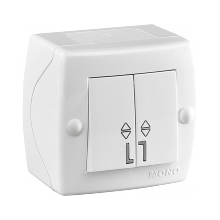 Вимикач 2кл прохідний накладний Mono Electric, OCTANS, IP 20, білий, 104-010101-111 - 1