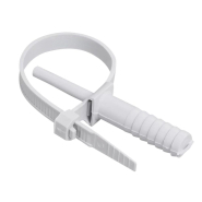 Хомут с дюбелем Wave, 140x10 мм, білий (50 шт в уп.)
