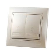 Выключатель проходной Lezard MIRA двухклавишный, жемчужно-белый перламутр, 701-3030-106