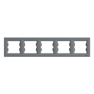 Рамка 5-постовая, горизантальная, Schneider Electric ASFORA, сталь, EPH5800562