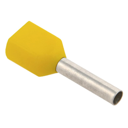 Наконечник-гільза НГИ2 1,0-10 с изолированным фланцем, ІEK, UTE10-D2-3-100, желтый - 1