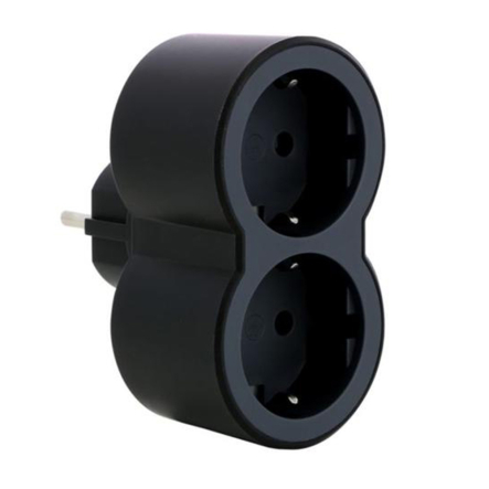 Блок розеточный LEGRAND Стандарт 2х2К+З фронтальные розетки, чёрный