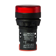 Сигнальна арматура АСКО-УКРЕМ AD22-22DS 12V AC/DC, червона, A0140030163