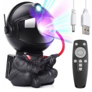 Лазерний нічник-проектор зоряного неба Космонавт від USB, чорний з гітарою