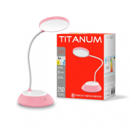 Настільна лампа акумуляторна TITANUM TLTF-022P, 7W, LED, 3000-6500K, USB, рожева, 26845