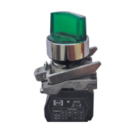 Выключатель кнопочный Промфактор FP RecI2, переключатель 2-х поз. LED, с фиксацией 1NO, зеленый