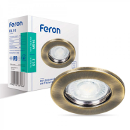 Светильник точечный Feron DL10, MR-16, G5.3, неповоротный, античное золото, 3485