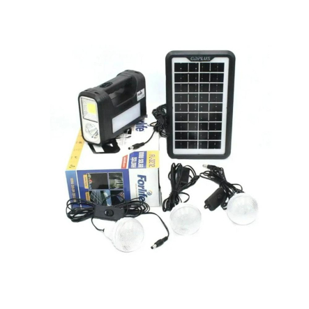 Фонарь переносной FL-3272+ Solar, 1+1 режим, аккумулятор, 3 лампочки 3W - 1