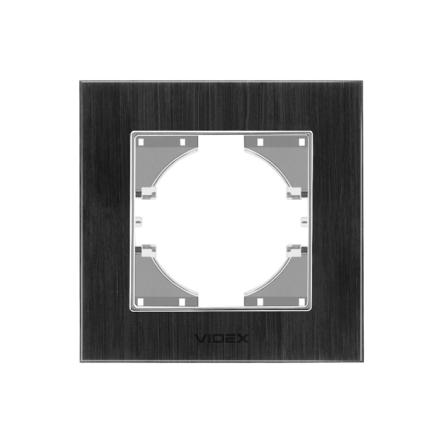Рамка чёрный алюминий одинарная горизонтальная VIDEX BINERA - 1