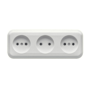 Розетка GISelt Premiera, 3-я без з/к наружная, IP20, G 8003-66