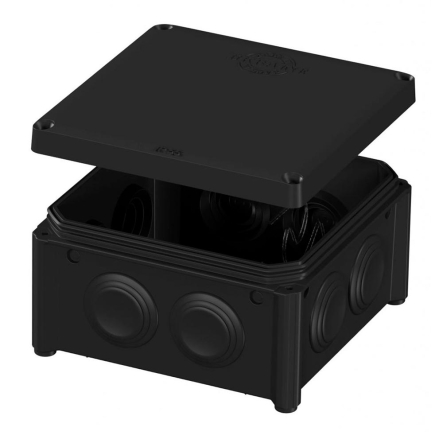 Коробка распределительная PLANK IB006, 100х100х50мм, 850°С, IP55, черная, PLK6506550 - 1
