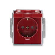 Розетка с заземлением заслонками и крышкой