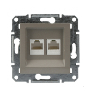 Розетка компьютерная 2-я Schneider Electric ASFORA, бронза, EPH4400169